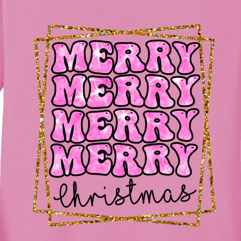 Cute Holiday Christmas Xmas Santa Reindeer Elf Merry Tree Kids Long Sleeve Shirt