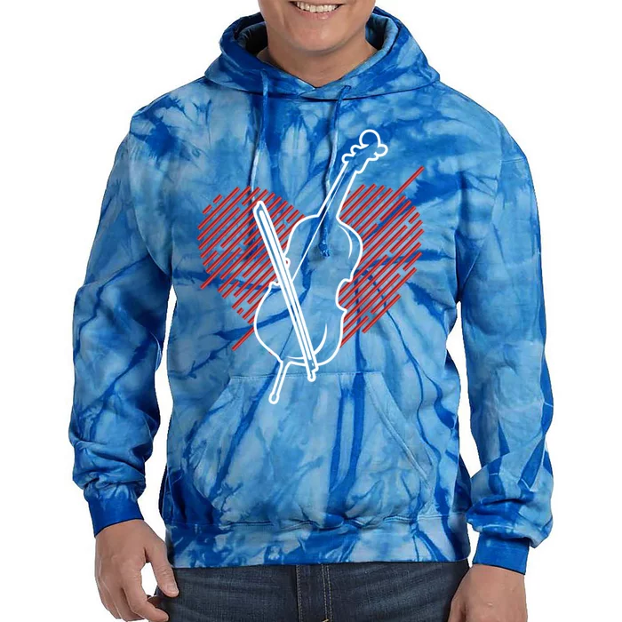 Cello Heart Cellist Musical Instrut Orchestra Musician Gift Tie Dye Hoodie