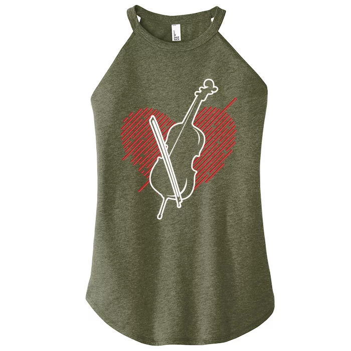 Cello Heart Cellist Musical Instrut Orchestra Musician Gift Women’s Perfect Tri Rocker Tank