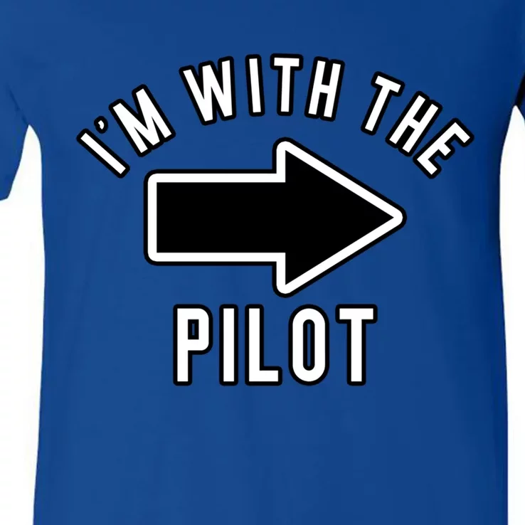 Couples Halloween Costume Gift Im With The Pilot Gift V-Neck T-Shirt