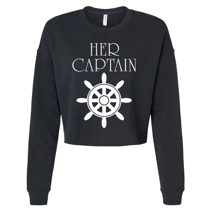 Cruise Her Captain His Anchor Couple Cropped Pullover Crew