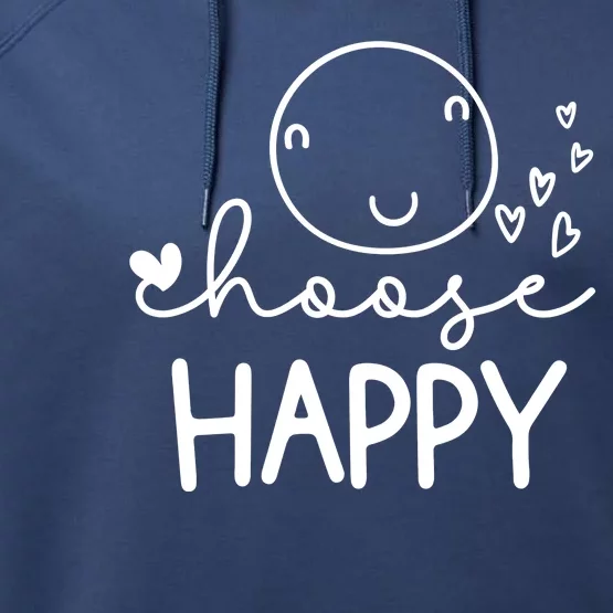 Choose Happy Cute Smile Face Performance Fleece Hoodie