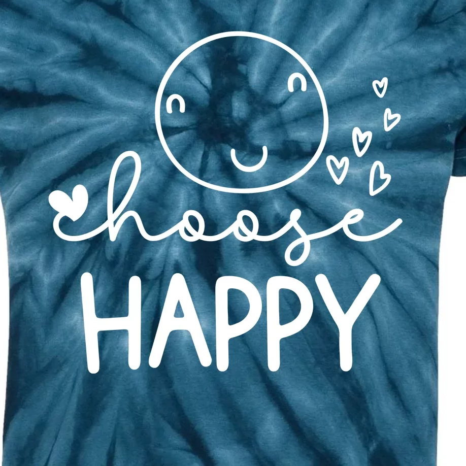 Choose Happy Cute Smile Face Kids Tie-Dye T-Shirt