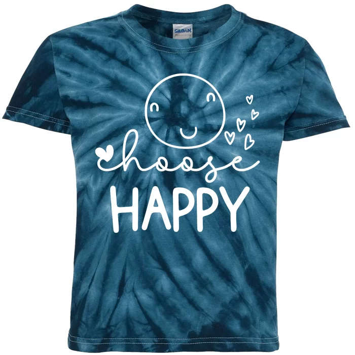 Choose Happy Cute Smile Face Kids Tie-Dye T-Shirt