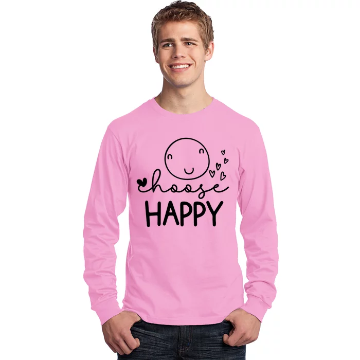 Choose Happy Cute Smile Face Long Sleeve Shirt