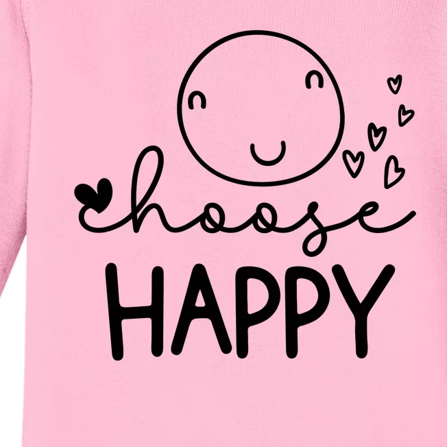 Choose Happy Cute Smile Face Baby Long Sleeve Bodysuit