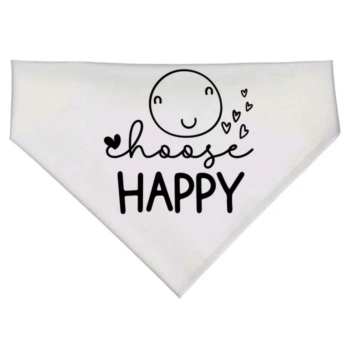 Choose Happy Cute Smile Face USA-Made Doggie Bandana