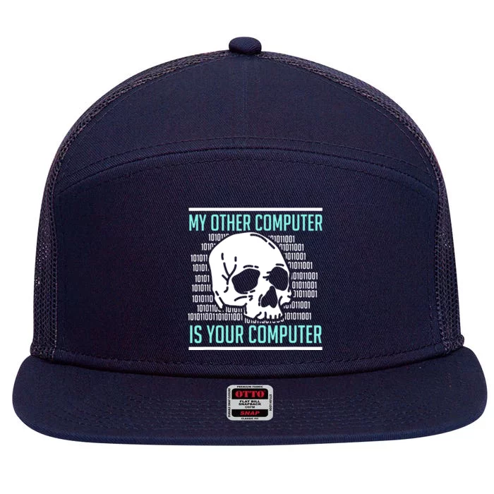 Cyber Hacker Computer Security Expert Cybersecurity 7 Panel Mesh Trucker Snapback Hat