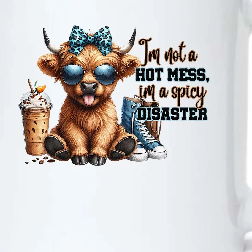 Cute Highland Cow IM Not A Hot Mess Im A Spicy Disaster Black Color Changing Mug