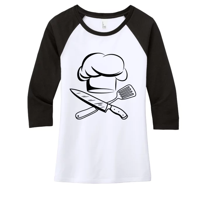 Chef Hat Culinary Sous Chef Cuisine Kitchen Chief Cook Tools Women's Tri-Blend 3/4-Sleeve Raglan Shirt