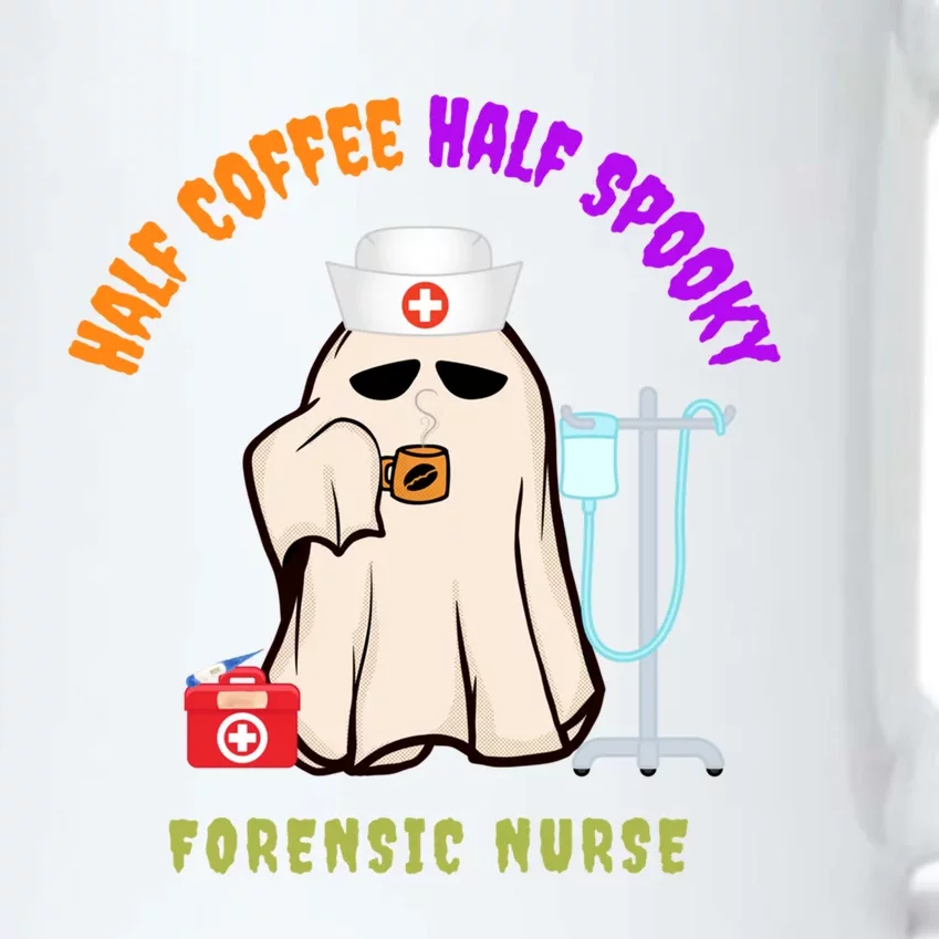 Cute Half Coffee Half Spooky Halloween Forensic Nurse Funny Gift Black Color Changing Mug