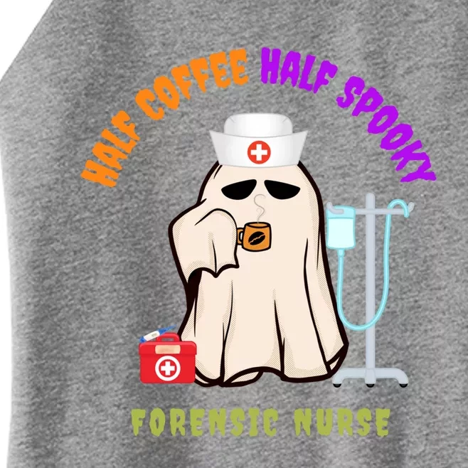 Cute Half Coffee Half Spooky Halloween Forensic Nurse Funny Gift Women’s Perfect Tri Rocker Tank