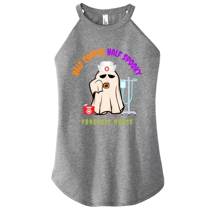 Cute Half Coffee Half Spooky Halloween Forensic Nurse Funny Gift Women’s Perfect Tri Rocker Tank