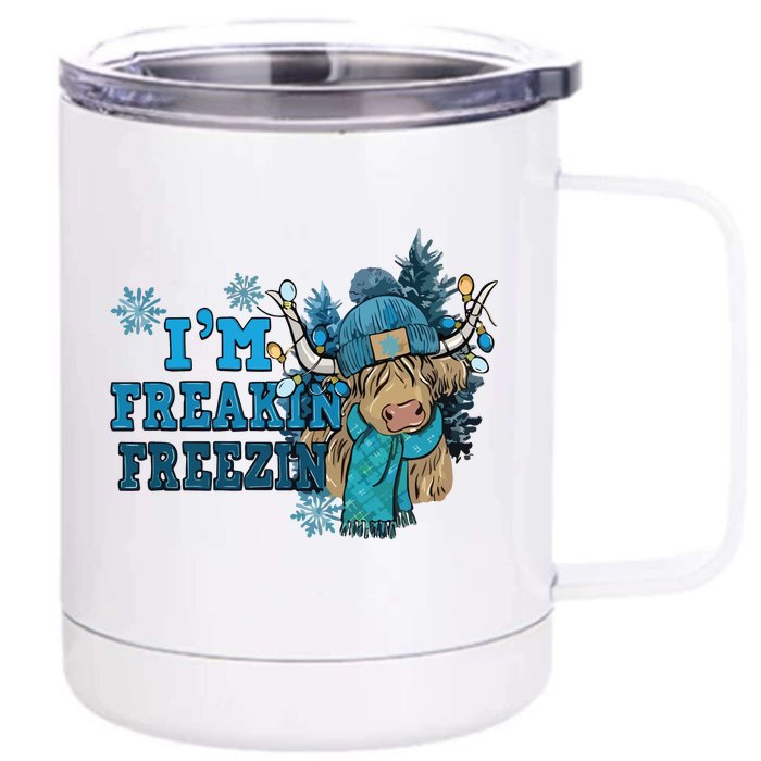 Christmas Highland Cow Country Western Christmas Front & Back 12oz Stainless Steel Tumbler Cup