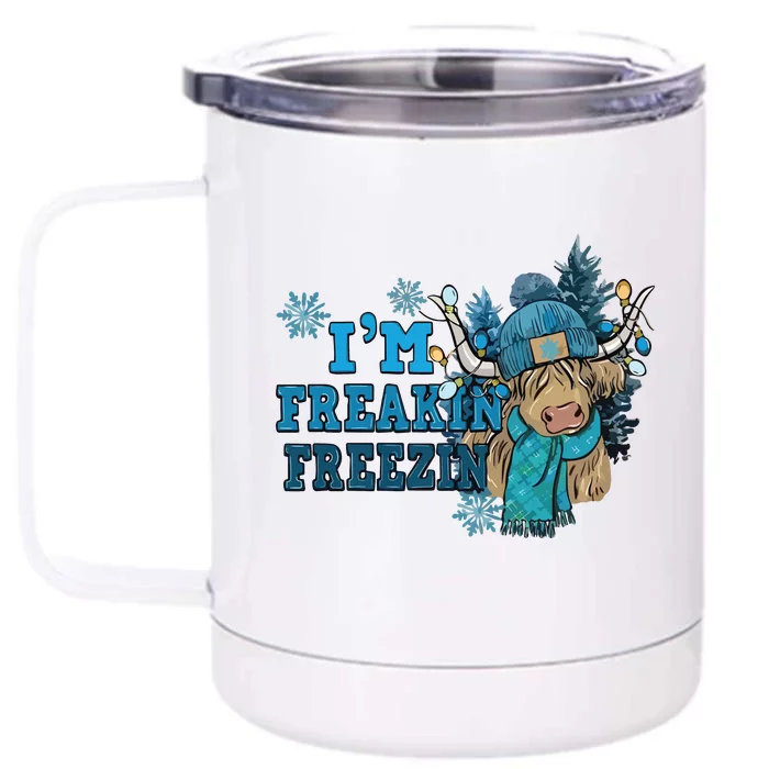 Christmas Highland Cow Country Western Christmas Front & Back 12oz Stainless Steel Tumbler Cup