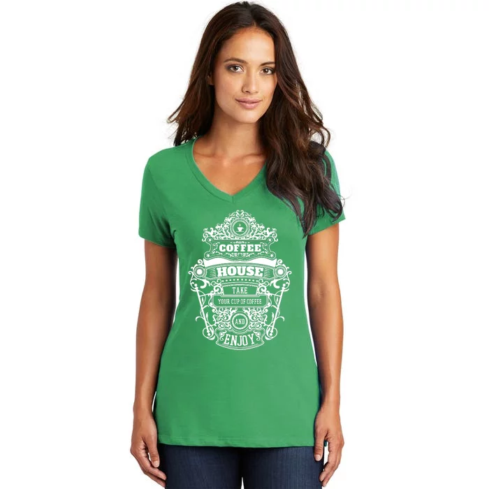 Coffee House Women's V-Neck T-Shirt