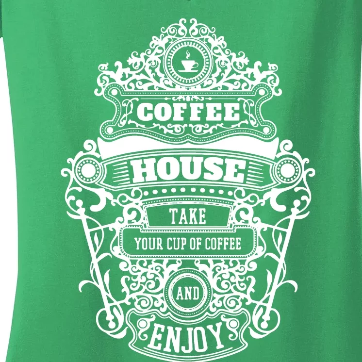 Coffee House Women's V-Neck T-Shirt