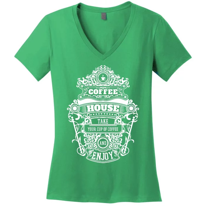 Coffee House Women's V-Neck T-Shirt