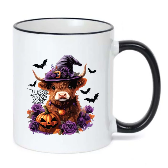 Cute Highland Cow Halloween Highland Cow Witch Cow Lover Black Color Changing Mug