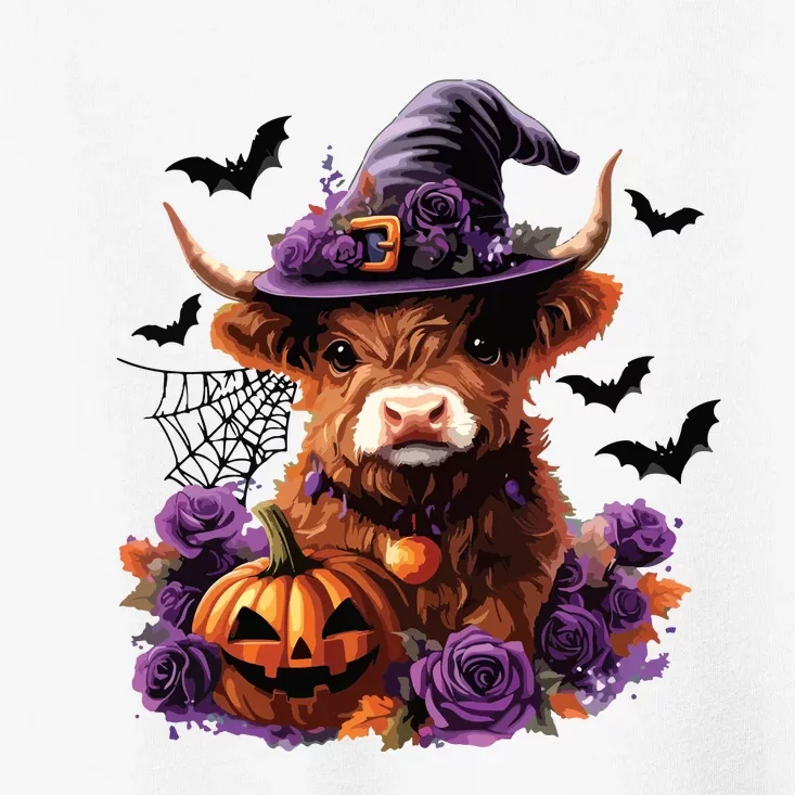 Cute Highland Cow Halloween Highland Cow Witch Cow Lover Toddler T-Shirt