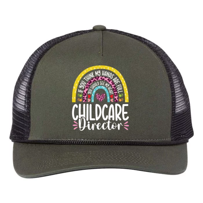 Cute Heart Care Director Daycare Teacher Appreciation Cute Gift Retro Rope Trucker Hat Cap