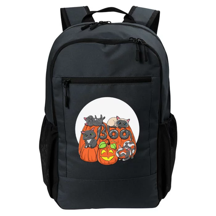 Cute Halloween Cats On Pumpkins Boo Funny Spooky Kawaii Daily Commute Backpack