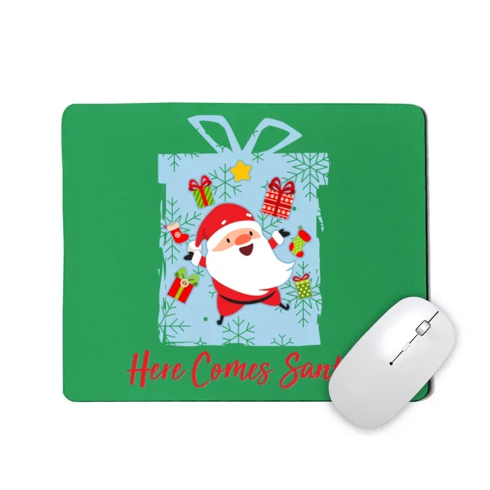 Christmas Here Comes Santa Gift Box Mousepad