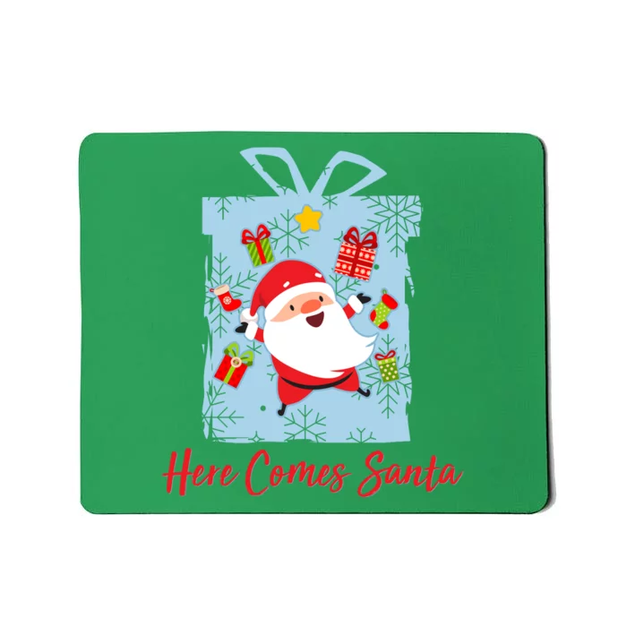 Christmas Here Comes Santa Gift Box Mousepad