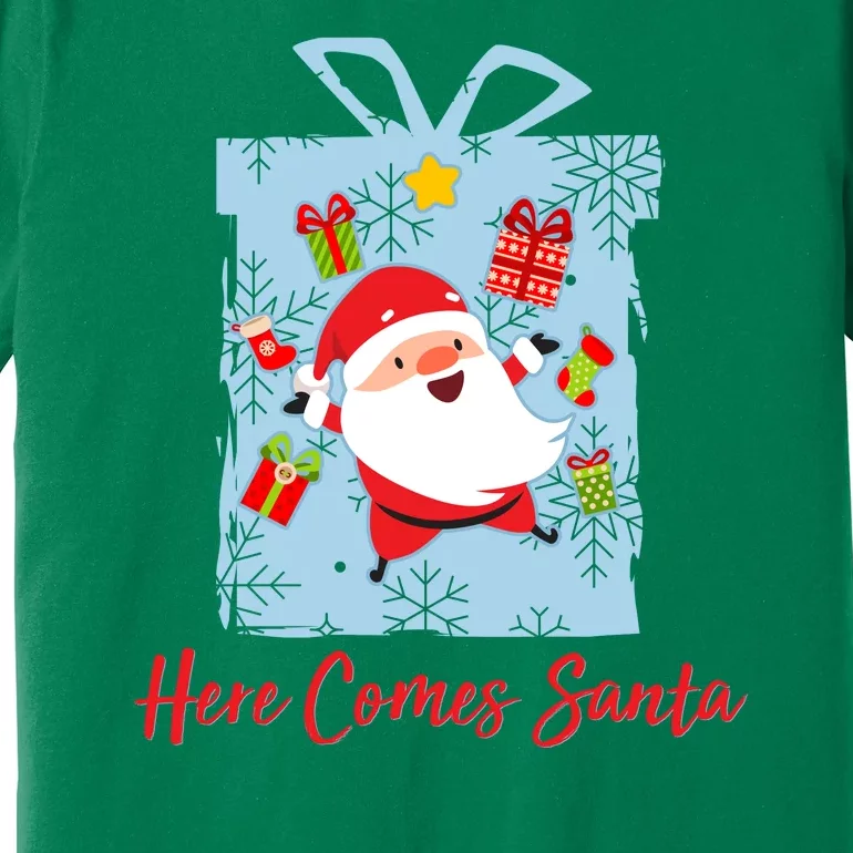 Christmas Here Comes Santa Gift Box Premium T-Shirt