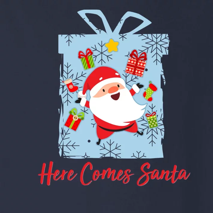 Christmas Here Comes Santa Gift Box Toddler Long Sleeve Shirt