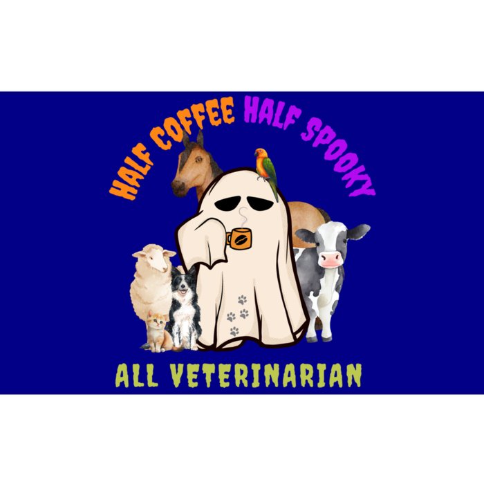 Cute Half Coffee Half Spooky Halloween Veterinarian Funny Gift Bumper Sticker