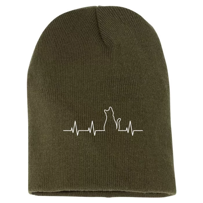 Cat Heartbeat Short Acrylic Beanie