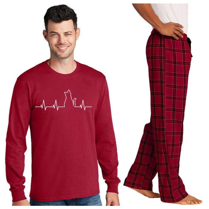 Cat Heartbeat Long Sleeve Pajama Set