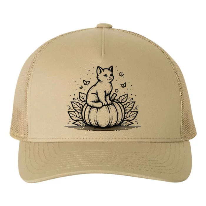 Cute Halloween Cat Setting On A Pumpkin For Cute Cat Lover Yupoong Adult 5-Panel Trucker Hat