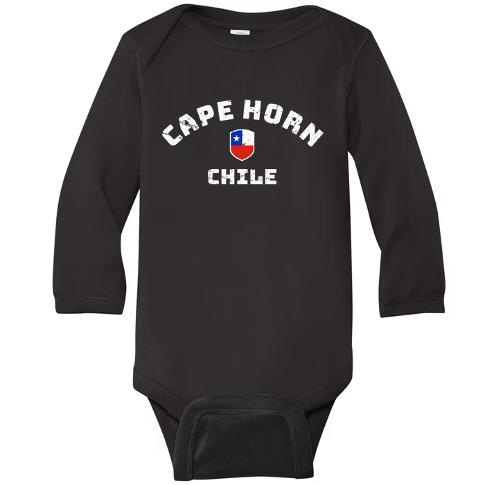 Cape Horn Chile Chilean Flag Baby Long Sleeve Bodysuit