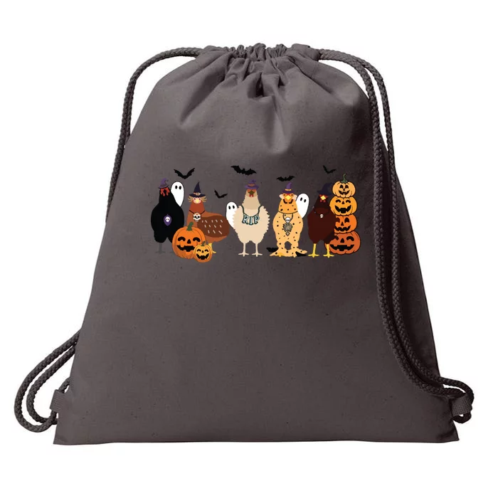 Cute Halloween Chicken Chicken Lover Halloween Gift Farmer Halloween Drawstring Bag