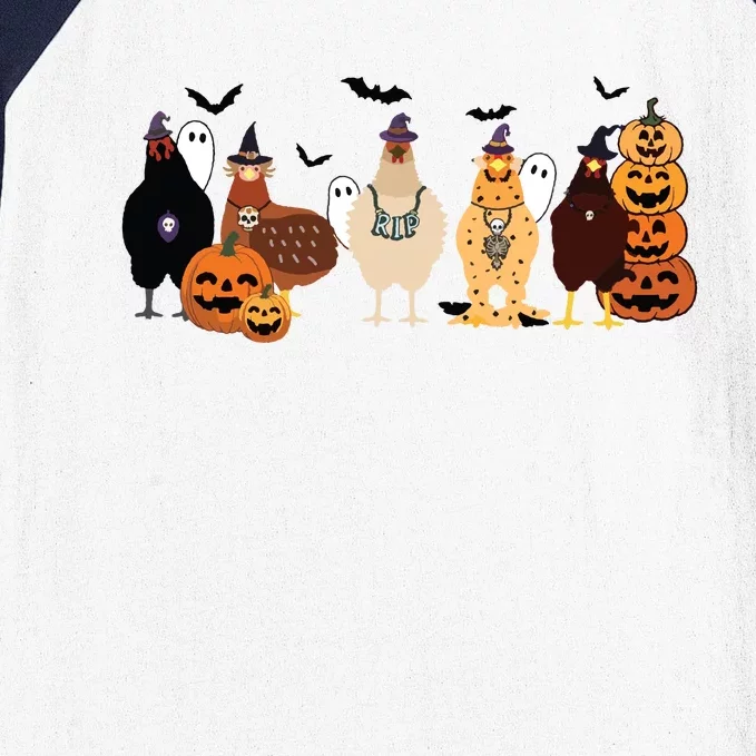 Cute Halloween Chicken Chicken Lover Halloween Gift Farmer Halloween Baseball Sleeve Shirt