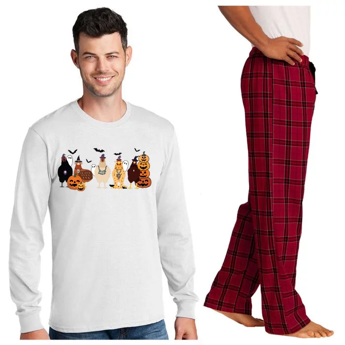 Cute Halloween Chicken Chicken Lover Halloween Gift Farmer Halloween Long Sleeve Pajama Set