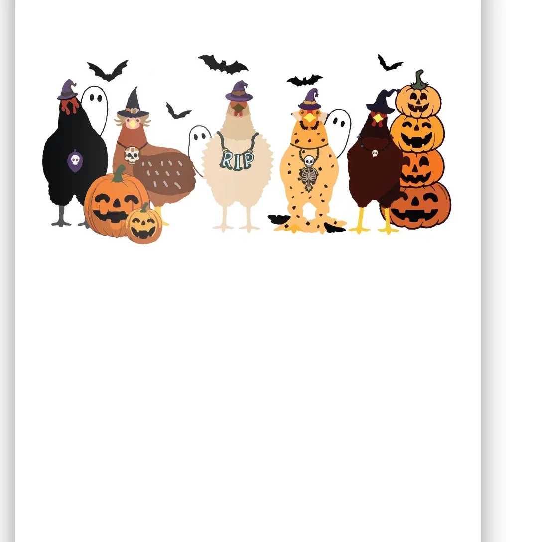 Cute Halloween Chicken Chicken Lover Halloween Gift Farmer Halloween Poster