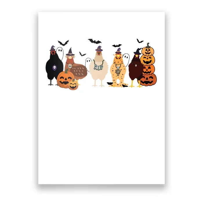 Cute Halloween Chicken Chicken Lover Halloween Gift Farmer Halloween Poster