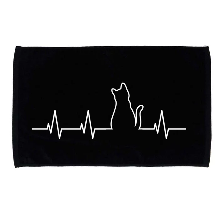 Cat Heartbeat Microfiber Hand Towel