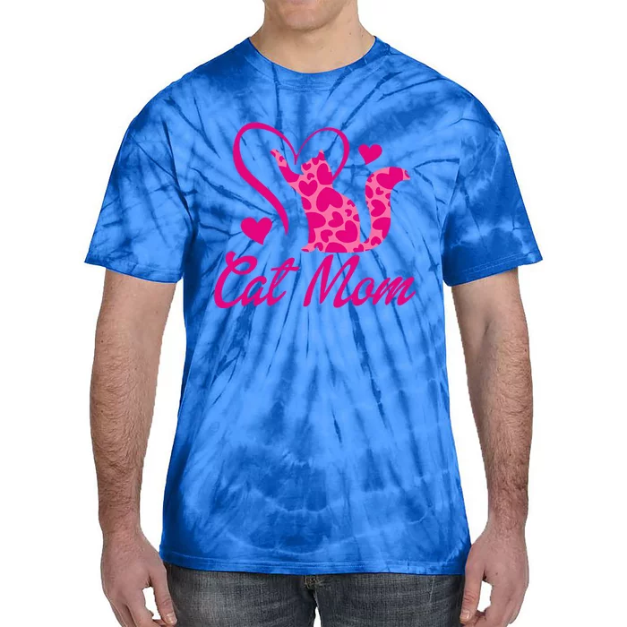 Cute Heart Cat Daddy Mommy Funny Tie-Dye T-Shirt