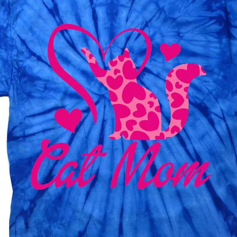 Cute Heart Cat Daddy Mommy Funny Tie-Dye T-Shirt