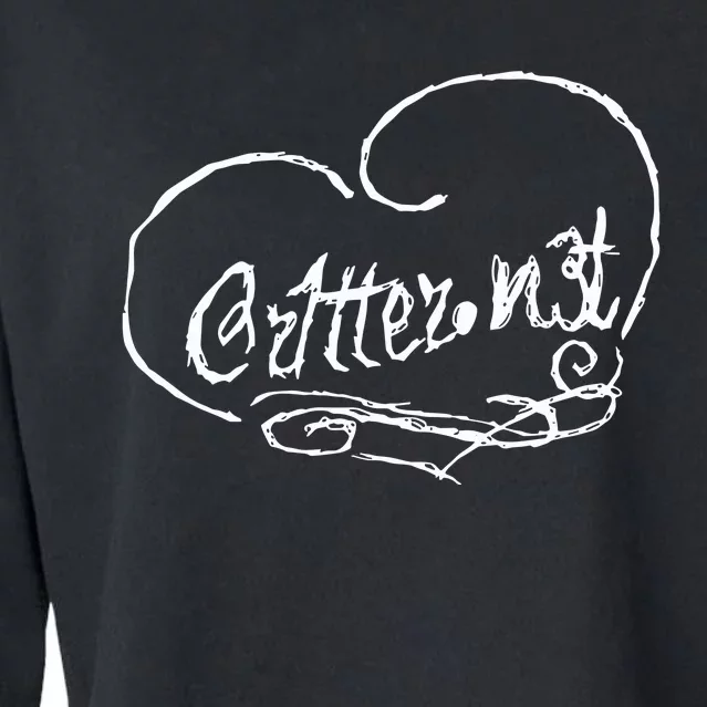 Cr1tter.N3t Heart Cropped Pullover Crew