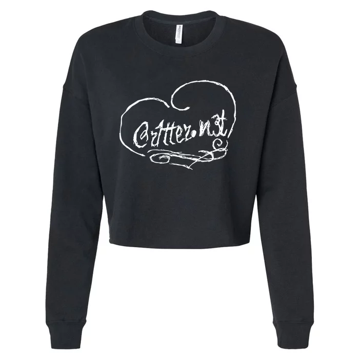 Cr1tter.N3t Heart Cropped Pullover Crew