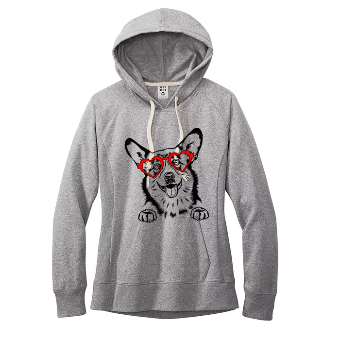 Corgi Heart Cute Valentines Day Dog Lover Great Gift Women's Fleece Hoodie