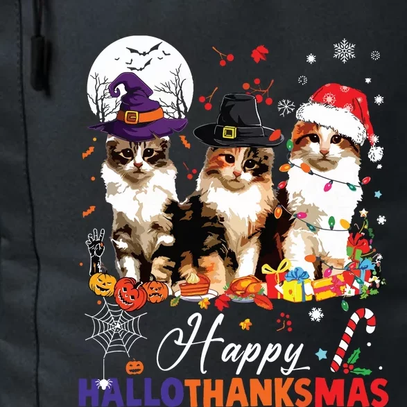 Cat Halloween Christmas Happy Hallothanksmas Thanksgiving Daily Commute Backpack