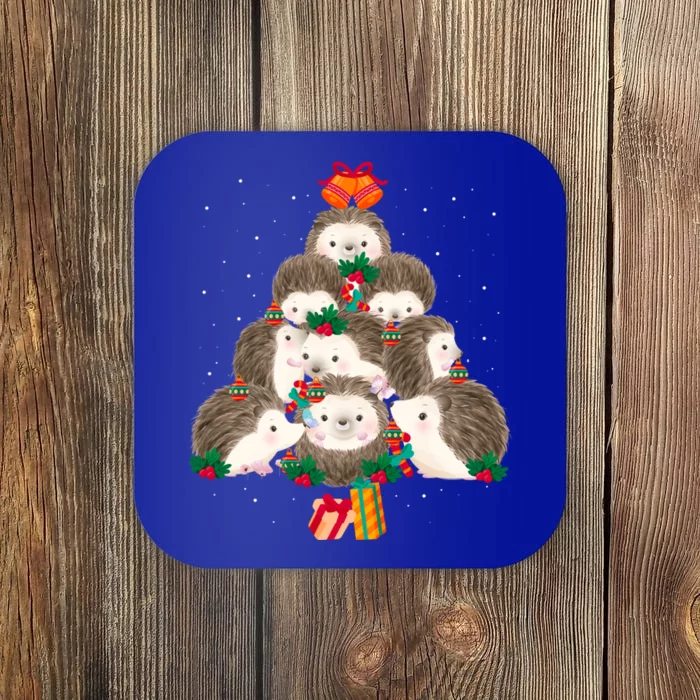 Cute Hedgehog Christmas Tree Funny Pajamas Xmas For Family Funny Gift Coaster