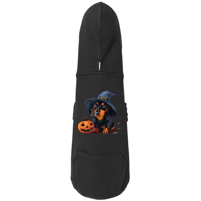 Cute Halloween Costume Dachshund Witch Dog Lover Design Doggie 3-End Fleece Hoodie