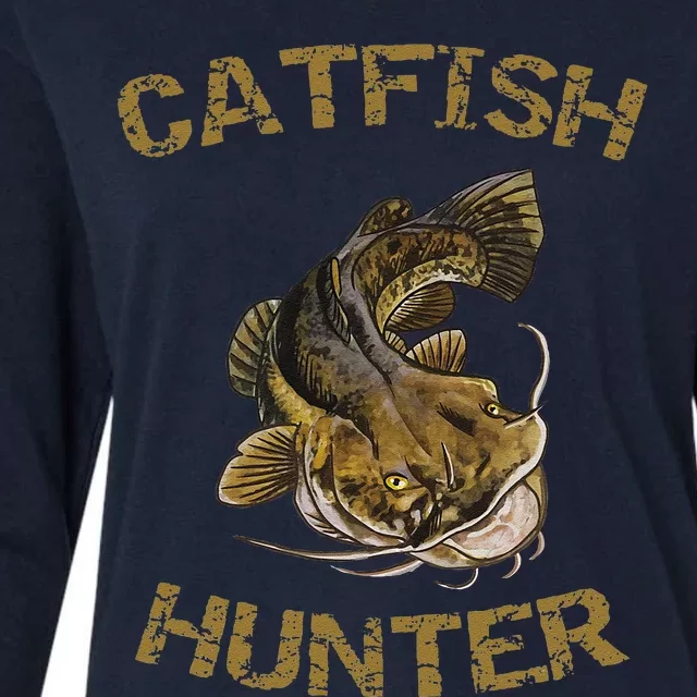 Catfish Hunter Catfish For Catfish Fisherman Womens Cotton Relaxed Long Sleeve T-Shirt